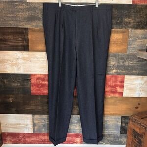 Brioni 42x33 Cannes Blue Wool Pleated Speckled Italy Mens Dress Pants 52IT